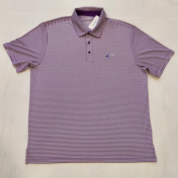 Greg Norman Performance Stretch Feeder Stripe Polo - Picture 2 of 5
